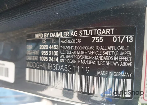 2013 Mercedes-Benz C 250 Sport из США, поврежденный, VIN WDDGF4HB3DA831119